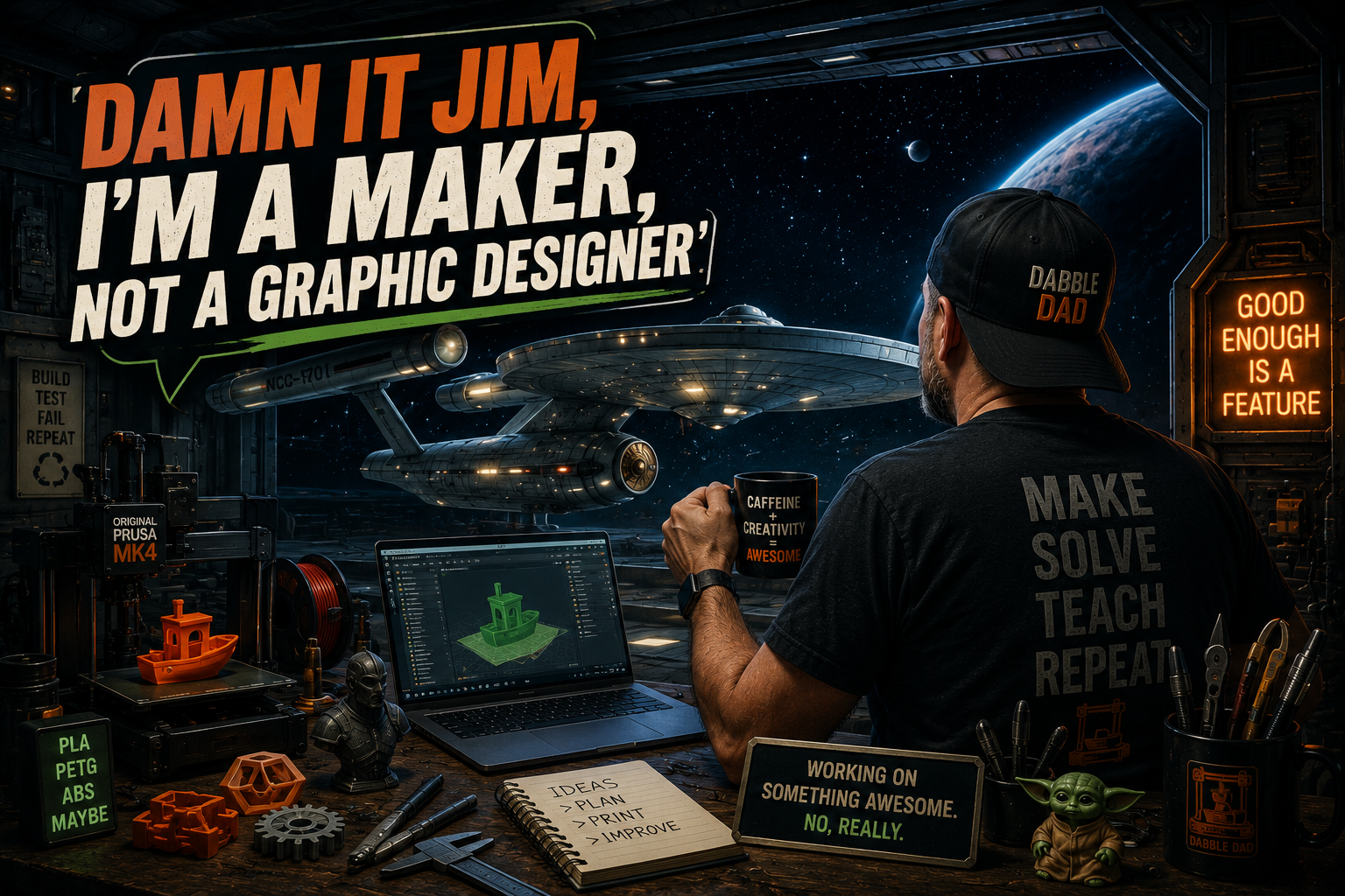 Dabble Dad workspace — maker, tinkerer